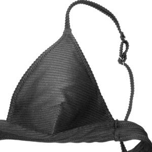 Ribbed black triangle swim top